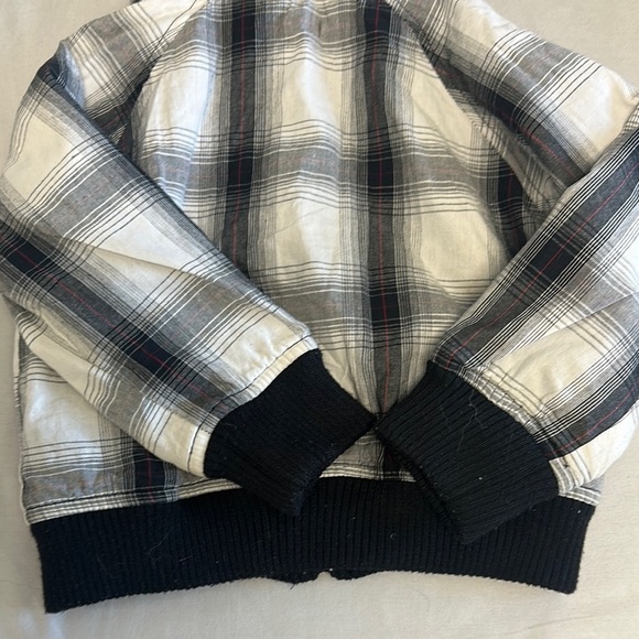 Hurley Black and White Plaid Hoodie Sweatshirt - Picture 7 of 8